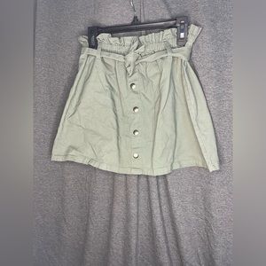 Sage green skirt with belt